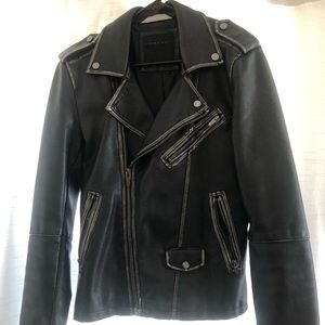 Zara Man faux leather biker jacket